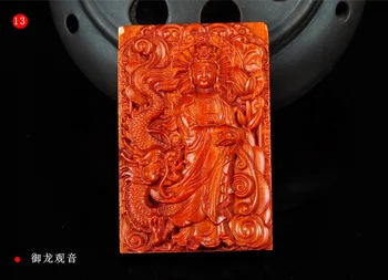 

Koraba Fine Jewelry Buddhism Indonesian Blood Dragon Wood Kwan-Yin GuanYin Avalokitesvara Pendant Free Shipping