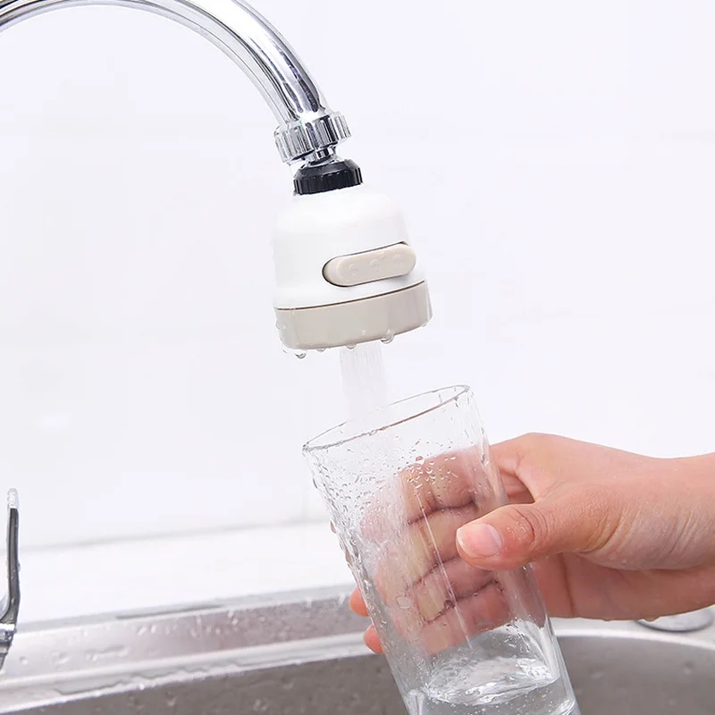 blanco ba/ño y ducha adaptador de dispositivo de ahorro de agua 3 engranajes ajustables boquilla de grifo para cocina Filtro giratorio de 360 /° a prueba de salpicaduras