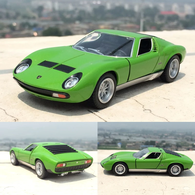 

New High Simulation Exquisite 1:34 Scale Car Toys Miura P400 Die-casts Metal Pull Back Car Model Toy Collection Gift For Kids