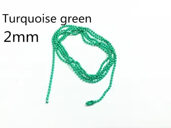 

Wholesale ! 50pcs/lot , 2mm Beads Size ,Electrophoresis TQ-color Green, 70cm Long , Ball Chain Connector !