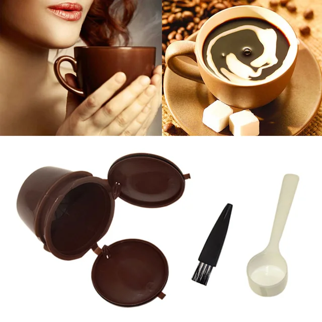 Best Offers Behogar 4 in 1 Reusable Coffee Capsule Pod Cup Filter Bracket w/Spoon And Brush Set for Nescafe Dolce Gusto Machines Brown Color Best Offers Behogar 4 in 1 Reusable Coffee Capsule Pod Cup Filter Bracket w/Spoon And Brush Set for Nescafe Dolce Gusto Machines Brown Color