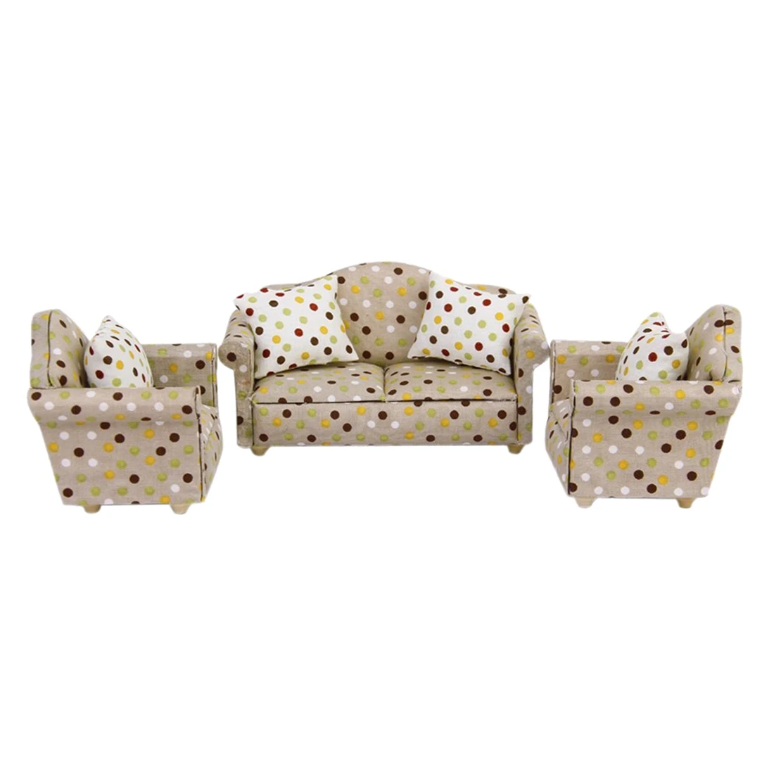 أفضل بيع 3 مجموعات 1/12 دمية الأثاث أريكة و وسادة مقعد البقع نمط