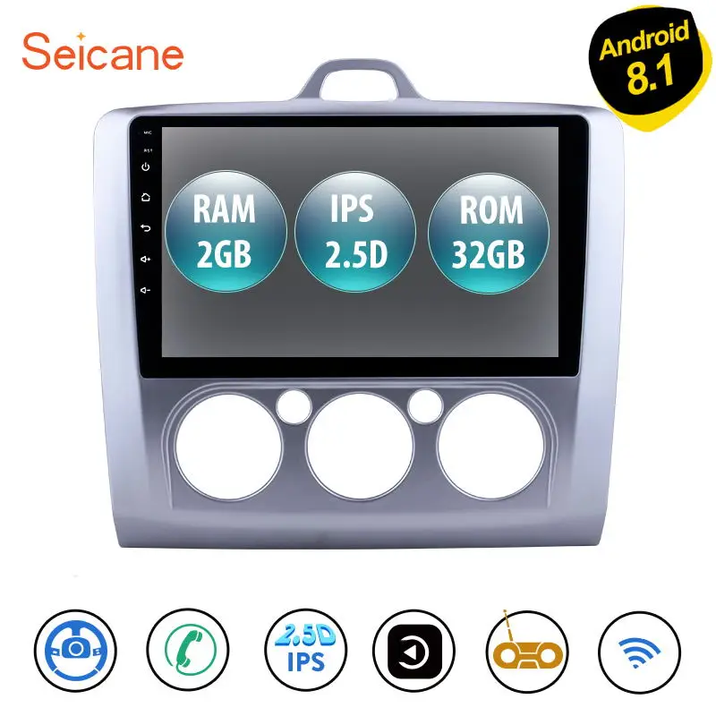 

High Version IPS 2.5D Screen RAM 2GB ROM 32GB Android 8.1 Car Auto Stereo GPS Navi Unit Player For Ford Focus 2 Exi MT 2004-2011