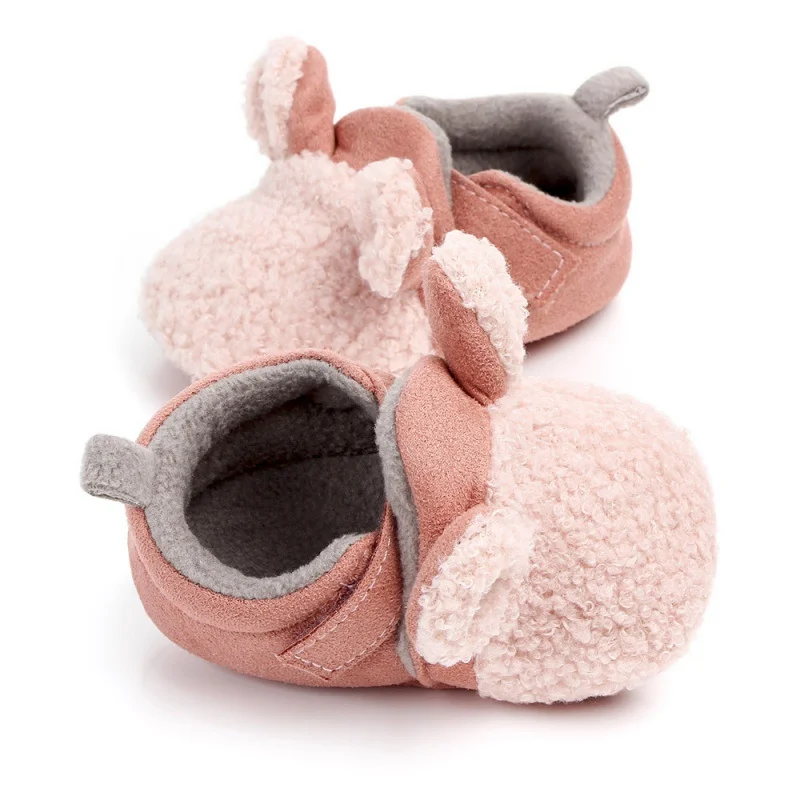 Autumn Winter Baby Shoes Coral Velvet Cartoon Baby Girl Shoes Home First Walkers Fashion Princess Baby Boys Girls Shoes 0-12M