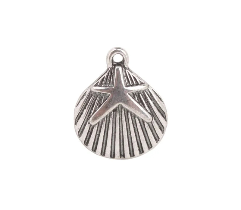 

100PCS Antiqued Silver Color Starfish Shell Charms #92241