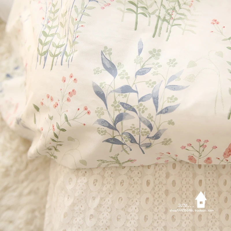 

Garden Broken Flowers Pure Cotton Whole Cotton Four-piece Fabric Set