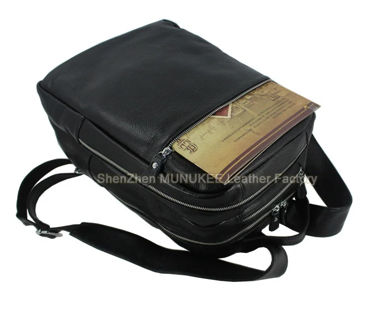 Новинка, корейский мужской рюкзак из натуральной кожи, черный модный рюкзак, кожаная школьная сумка, сумка для книг, мужской рюкзак, мужской ранец