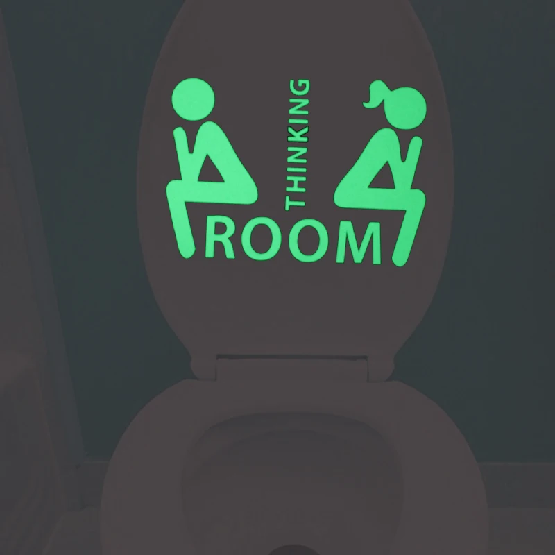 Decor Wall Decal Toilet Sticker Funny THINKING ROOM WC Sticker Cartoon