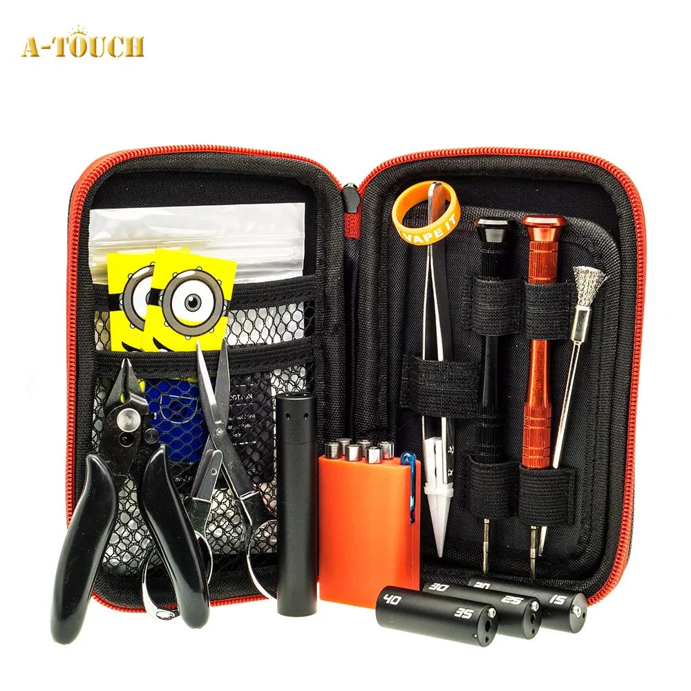 A-Touch Electronic Cigarette DIY Tool Kit Coil jig for RDA RDTA RTA E Cig Accessories Vape Bag Coiling Kit V4 VS Coil Mate Mini A-Touch Electronic Cigarette DIY Tool Kit Coil jig for RDA RDTA RTA E Cig Accessories Vape Bag Coiling Kit V4 VS Coil Mate Mini