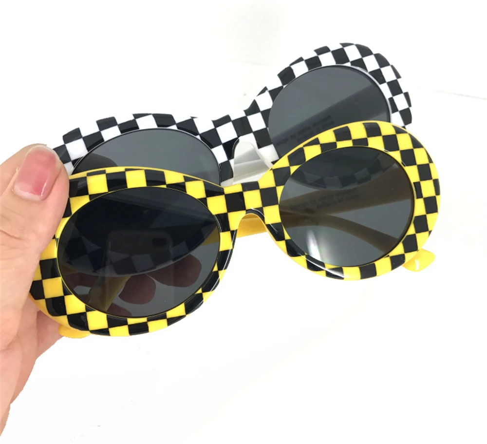 Очки VIVIBEE Женские клетчатые в стиле Курта Кобейна небольшие брендовые Овальные