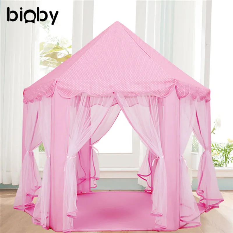 

1P Non-slip Baby Play Mat Plush Mats Kids Tent Hexagon Princess Castle Playhouse Pad Kids Play Rug Pad Cushion Baby Blanket Pink
