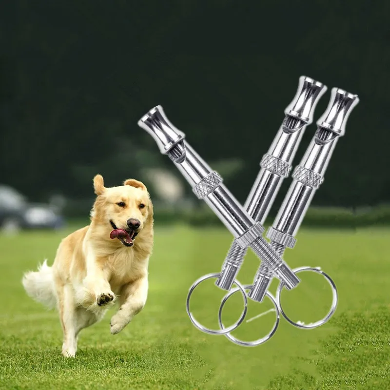 

Stainless Steel Pet Puppy Dog Training Whistle Ultrasonic Wave Flute Sound Repeller Feeding Trainer Dog Accessories Pet Supplies
