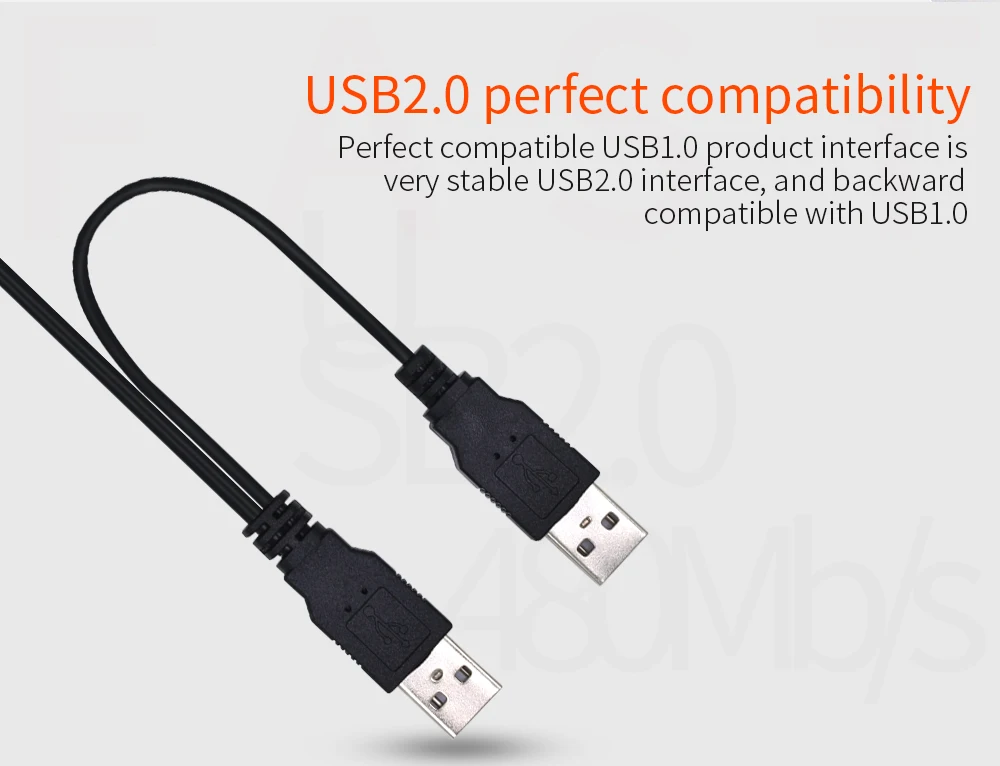 FORNORM двойной USB Кабель-адаптер для 2," SATA жесткий диск USB 2,0 SATA 15+ 7 Pin к USB 2,0 кабель-адаптер