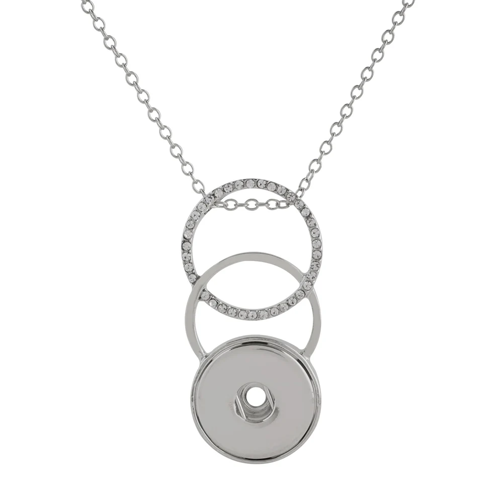 

20MM Snap Jewelry round Crystal Pendant Necklace 18mm Snap necklaces Women Charms Snap Button DIY Jewelry Gift For Women