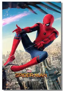Custom Printing Canvas Wall Mural Spiderman Homecoming Poster Dining Room Wallpaper Living Room Sticker Decorations