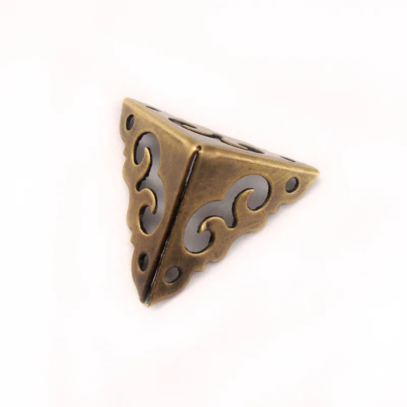 Hollow Brass Corner Luggage Case Wooden Box Mini Copper Corners Brackets Decor Cover Furniture Triangular Protector 2cm 20Pcs |