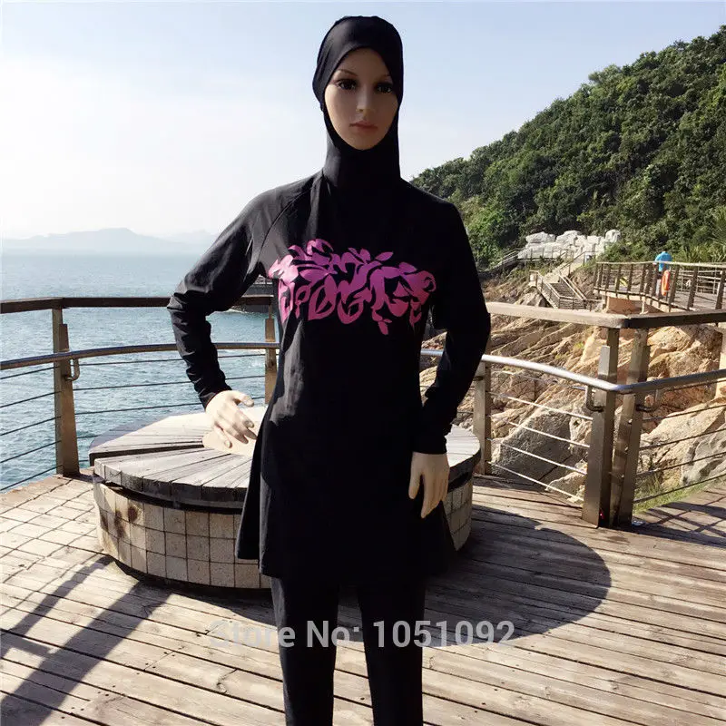 5PCS modest swimsuits Full islamic swimwear Women muslim bathing suit