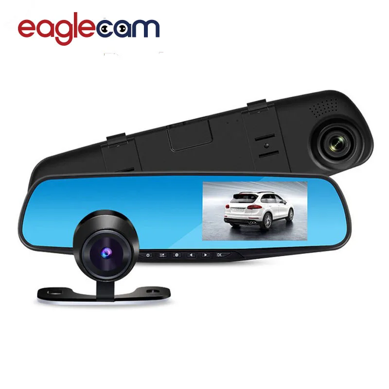 

Car Rearview Mirror Camera DVR 1080P Digital Video Registrator Recorder G-sensor Parking Monitor Black Box 2 Lens