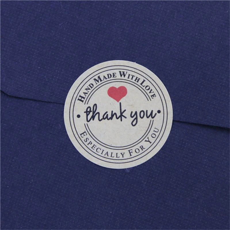120 шт Заказные круглые этикетки бумажный пакет поставки спасибо красный любовь самоклеющиеся наклейки этикетки Спасибо наклейки