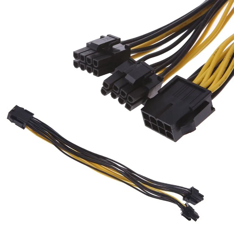 1 قطعة 25 سنتيمتر PC امدادات الطاقة ، PCI-E بكيي 8 P الإناث إلى 2 المزدوج ميناء 8Pin 6 + 2 P الذكور GPU الرسومات كابل الطاقة- m25