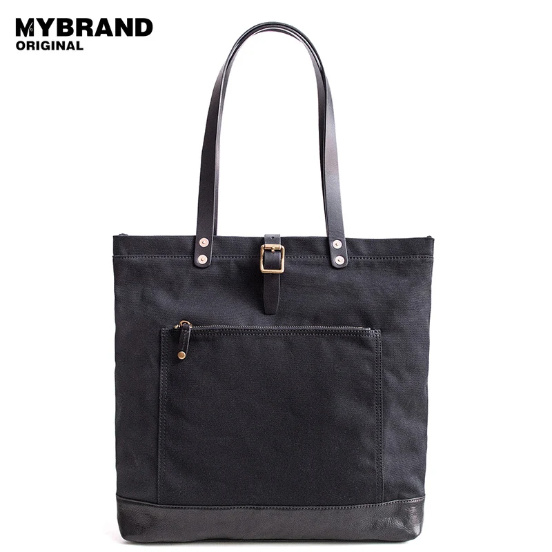 MYBRANDORIGINAL handbags high quality canvas tote bags fashion men casual tote bag men's shoulder bags vintage bag for man B130 fashion male top handle bag solid color canvas bags blue men s handbag brown tote bag for man and boy multifunction handbags