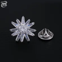 Small Flower Brooches For Women Silver Color Scarf Buckle Crystal Zircon Sunflower Brooch Pins Bridesmaid Accessories crystal sunflower brooches lapel pins for women corsage scarf dress decoration