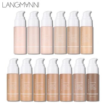 Langmanni 30ml Liquid Foundation Soft Matte Concealer 13 Colors Primer Base Professional Face Make up