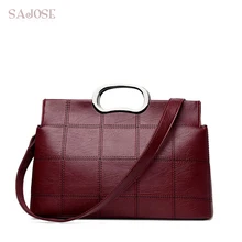 SAJOSE женская сумка Spiraea квадратная решетка кожаная женская дизайнерская сумка через плечо модные сумки женская сумка
