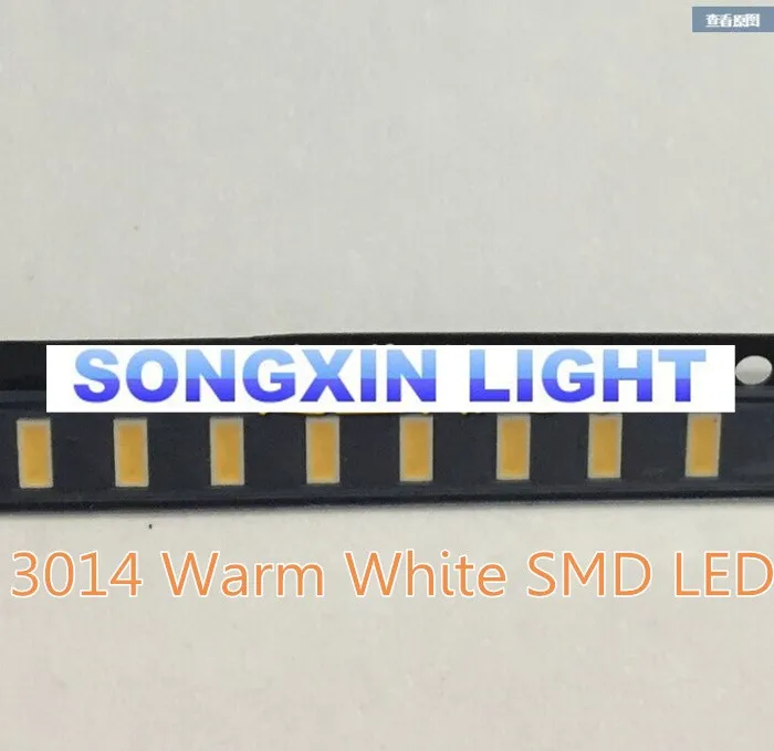 100 шт. 3014 теплый белый SMD СВЕТОДИОДНЫЙ шарик 3,0-3,2 v 30mA 9-10LM 3,0*1,4 мм 2800-3500K