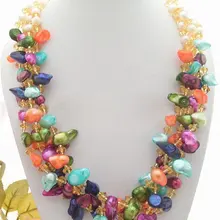 Отлично! 4strds жемчугом и В виде ракушки и Кристалл Цепочки и ожерелья