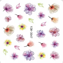 Autocollants à ongles sur ongles autocollants à fleurs en fleurs pour ongles lavande autocollants à transfert d'eau autocollants à fleurs en relief 3D(China)