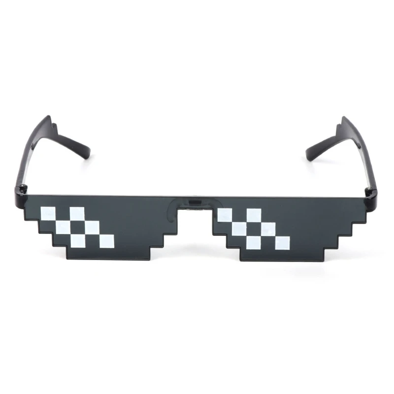 Thug Life очки дело с ним очки пиксель для женщин и мужчин черная мозаика солнцезащитные очки детские игрушки