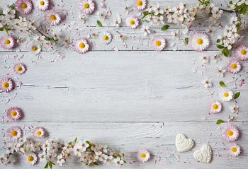 

Flowers Decor Photo Background Wood Baby 1st Birthday Portrait Photo Studio Vinyl Photographic Backdrops For Photo Studio Props