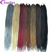 Chorliss Box Braids Вязание крючком Наращивание волос Ombre Kanekalon Синтетическая плетение для