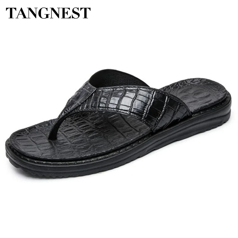 Tangnest New 2017 Men Beach Slippers Fashion Pu Leather Men's Sandals Summer Flip Flops Man Casual Non-Slip Flat Shoes XMT219 Tangnest New 2017 Men Beach Slippers Fashion Pu Leather Men's Sandals Summer Flip Flops Man Casual Non-Slip Flat Shoes XMT219