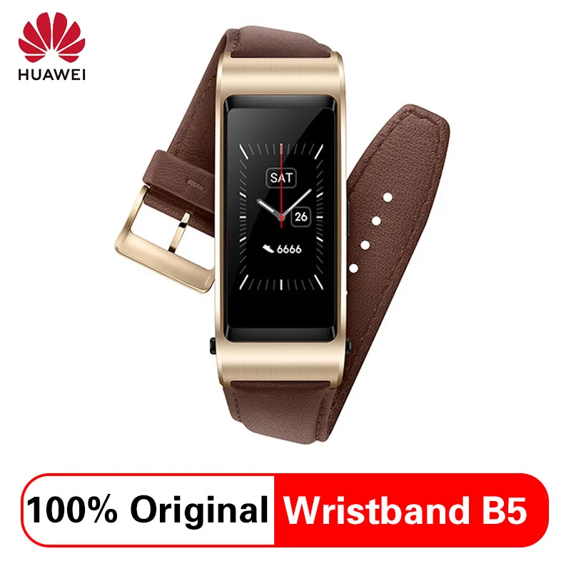 100% оригинал huawei TalkBand B5 Смарт часы bluetooth браслет большой OLED сенсорный экран для