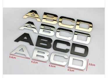 DIY автомобиль черный металл авто эмблема значок наклейки матовый черный письмо стикеры A-Z мм 0-9 30 мм Высокая x1pcs 3D логотип буквы