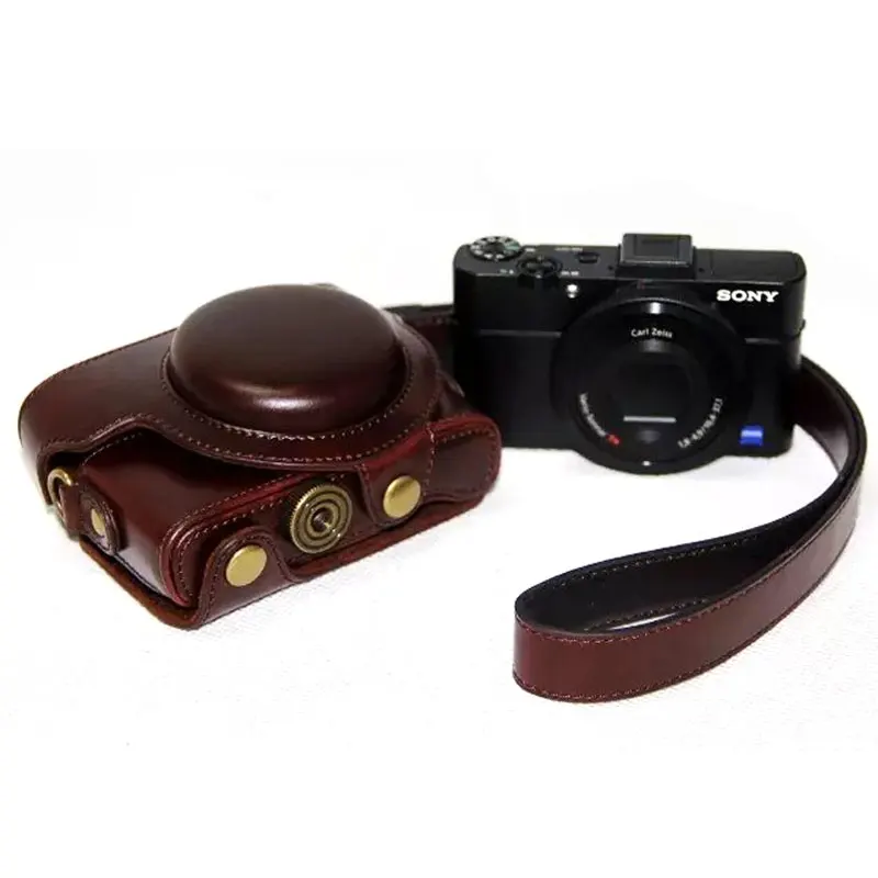 Высокое качество PU кожаный чехол Обложка для Sony RX100 RX100II M3 RX100III M4 M5 M6 с винтовым