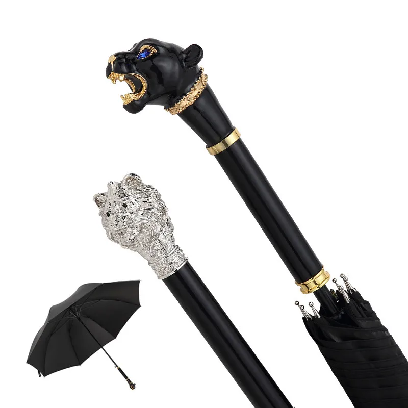 Зонт для джентльмена, дождя, для женщин и мужчин, Parapluie, креативный, Леопардовый, Лев, Paraguas, элегантные зонты для шоу на сцене, зонтик