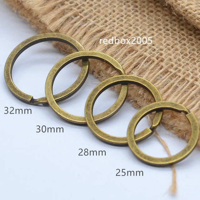  100pcs - 1 (25mm) Gold Brass Plated Steel Key Rings