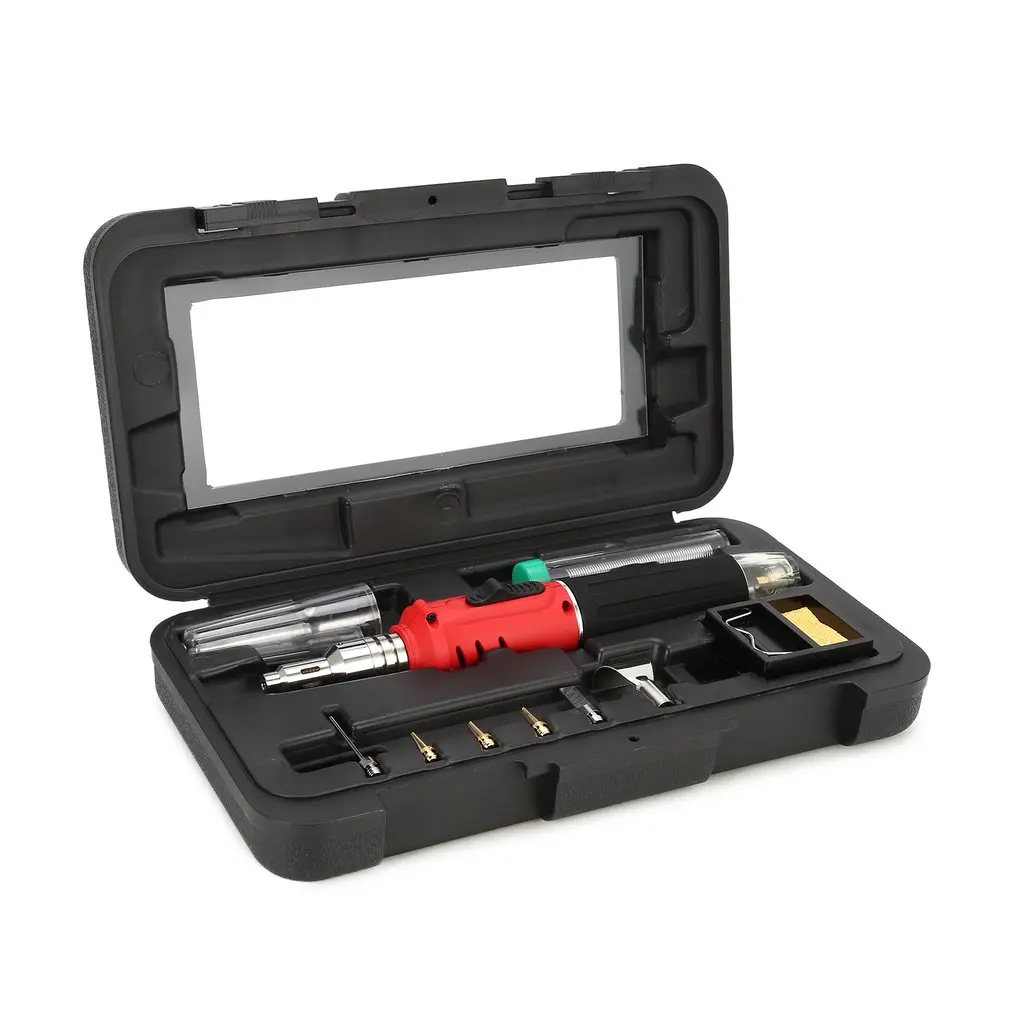 

10 in 1 Automatic Ignition Soldering Iron Set Butane Welding Torch Tools Kit Electric Soldering Set Gas Blow Torch Pen