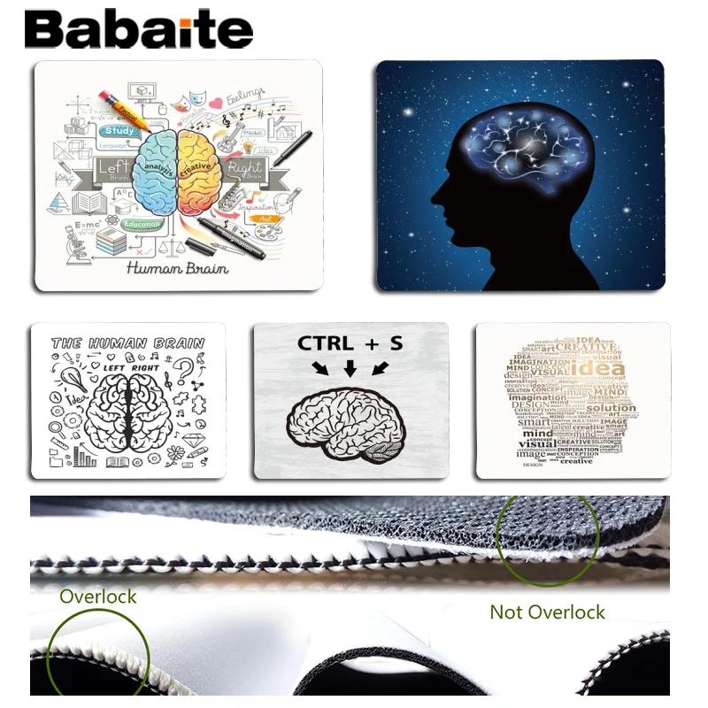 

Babaite Non Slip PC Brain Left and Right Customized MousePads Computer Laptop Anime Mouse Mat Size for 18x22cm 25x29cm
