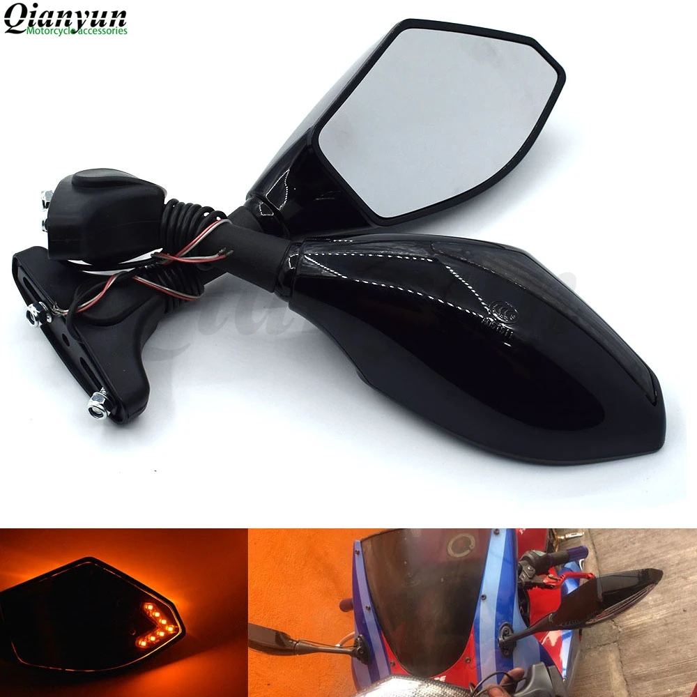 

Universal Motorcycle LED Steering Light Flash Rearview Mirror Side View Mirror For SUZUKI GSXR1300 GSX650F GSF650 BANDIT GSX1250
