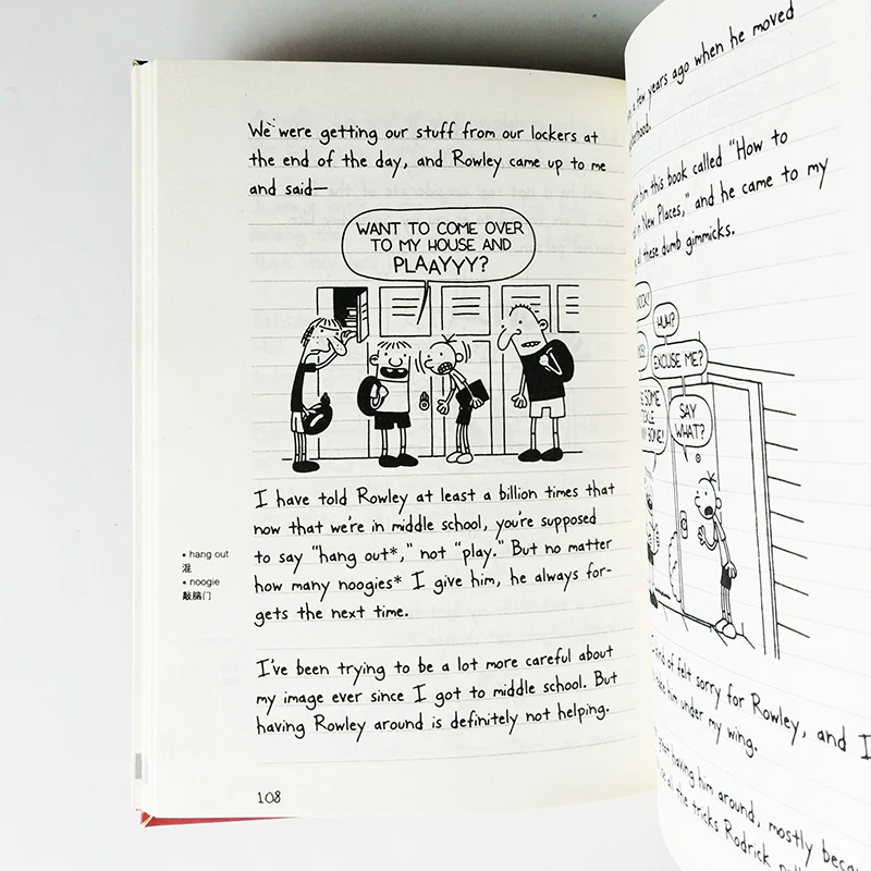 10 двуязычных книг дневника Wimpy ребенка упрощенный китайский и английский комиксы