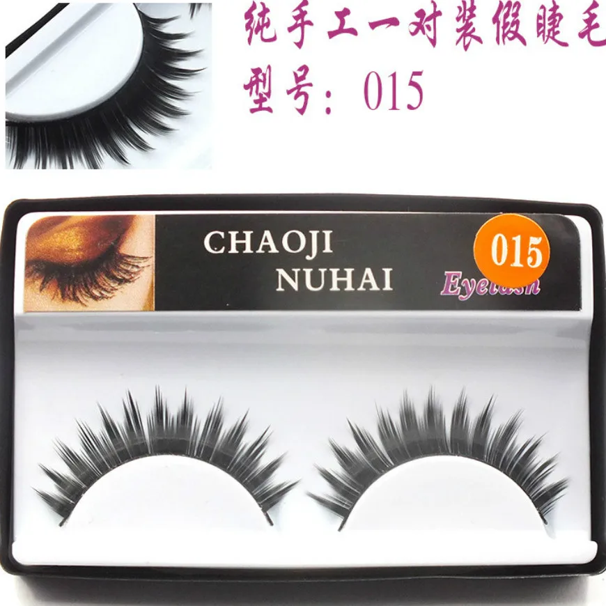 1 PCS Sell Thick Black Stubble Eyelashes Korea Natural Nude Makeup Long False Eyelash Handmake Eye Lashes Makeup Kit Gift #015