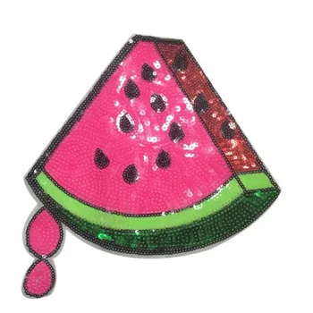 

Fashion Tops Shirt Girl Patch Clothes 23.5cm watermelon Sequins deal with it Patches for clothing Mask T shirt women Stickers