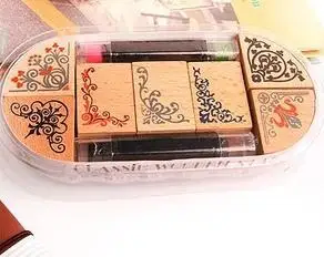 

Wholesale stamps, beautiful classical Angle stamp to DIY photo album, scrapbook ancient stamp. 7pcs stamp+2pens, Free Shipping!