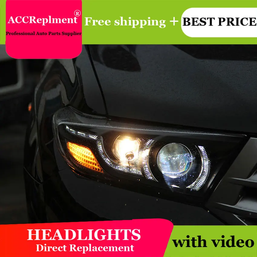car styling For Toyota Highlander headlights U angel eyes 2013 For