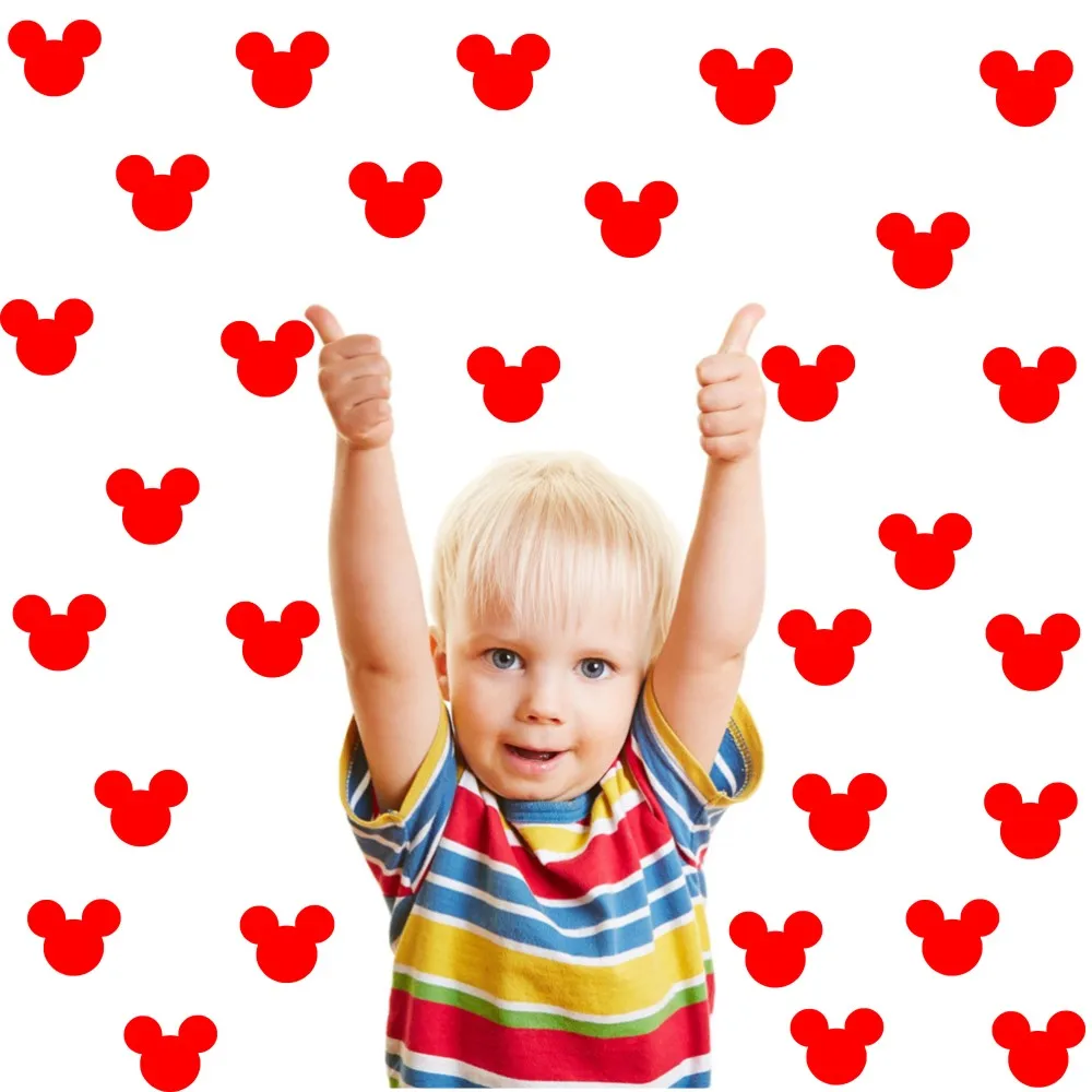 

Cartoon Cute Mickey Mouse Head Wall Stickers For Kids Baby Room Wallpaper Chalkboard Labels Envelope Seal Vinyl Art Wall Decals