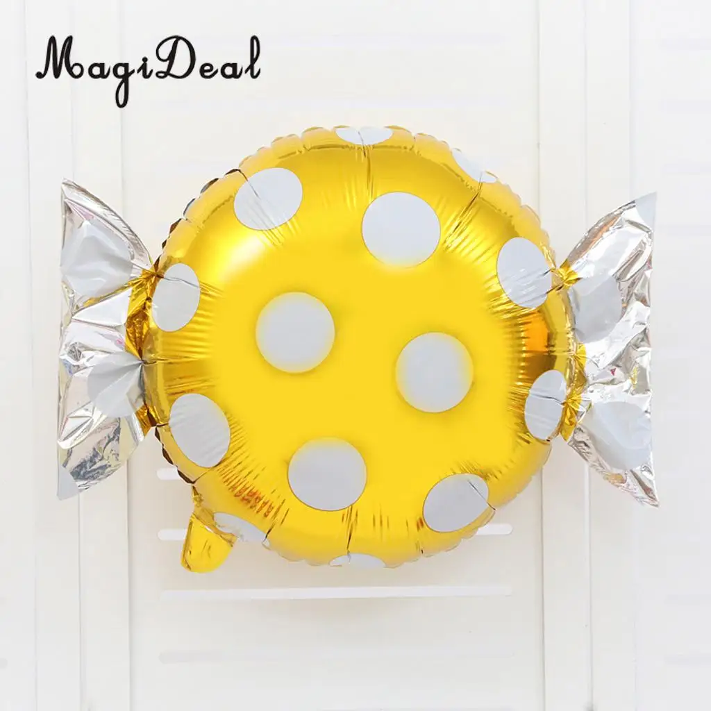 MagiDeal 5pcs Lovely Stripes Dots Sweet Candy Shape Aluminium Film Balloon Wedding Birthday Party Decor Kids Toy